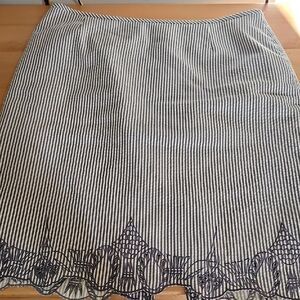 Tahari Black and White Striped Pencil Skirt